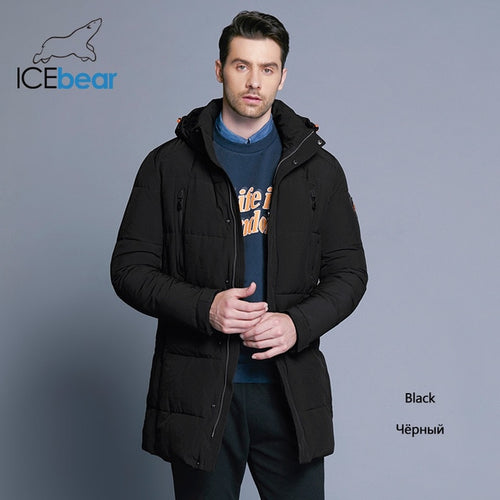 ICEbear 2019 Winter Jacket Men  Slim Thick Warm Top Quality Waterproof Zipper Clothes For Men Fashion Winter Coats Man 17MD942D